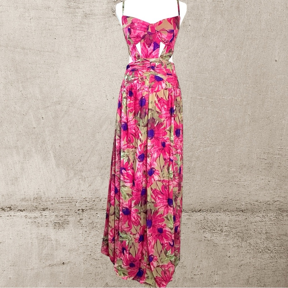 Fashion Nova | Fruitful Mesh Maxi Dress - Fuchsia